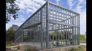 Cold formed steel structure building assembling time lapse