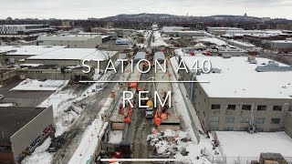 REM Montréal construction de la station Côte-De-Liesse (A40) Part 2