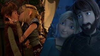 Every Time Hiccup & Astrid Kiss on the Lips! HD