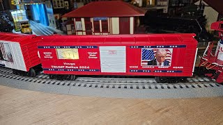 Trump 2024 Rally Boxcar with Voltage Meter Legacy Station MTH RailKing Limited Run! Unboxing \u0026 Run