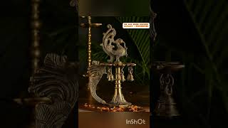 Brass Decorative Peacock Diya with Bells