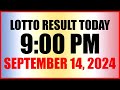 Lotto Result Today 9pm Draw September 14, 2024 Swertres Ez2 Pcso