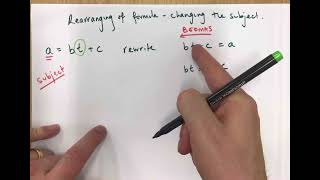 Rearranging a formula to change the subject