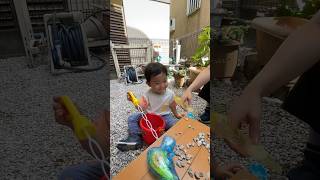 シャボン玉飛ばす時に鼻の下が伸びる息子 #2歳児 #シャボン玉