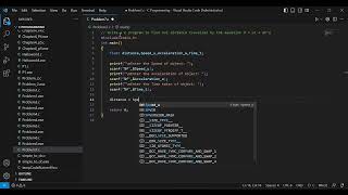 Problem: Distance Calculation | C-Programming | Visual Studio Code | Problem Solver | #cprogramming.