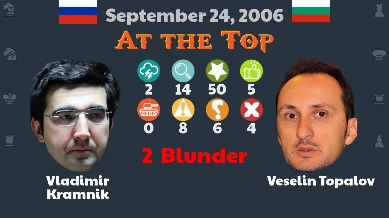 Vladimir Kramnik Vs Veselin Topalov, Sep 24, 2006, At The Top #chess # ...