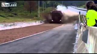 Huge Truck Entry The Gravel Trap At High Speed!