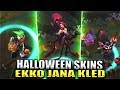 NEW EKKO, JANNA, KLED HALLOWEEN/HARROWING Skins Gameplay - Tales From The Rift - League of Legends