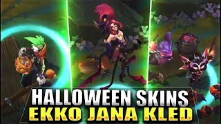 NEW EKKO, JANNA, KLED HALLOWEEN/HARROWING Skins Gameplay - Tales From The Rift - League of Legends