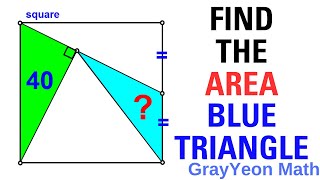 Find the area of the blue triangle #importantgeometryskillsexplained #mathpuzzles #geometryskills