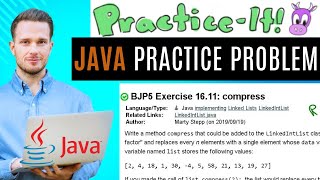 Java Practice It | Exercise 16.11: compress (recursion) | LinkedLists, #implementing instance method