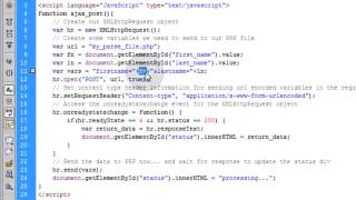 Ajax Tutorial Post to PHP File XMLHttpRequest Object Return Data Javascript
