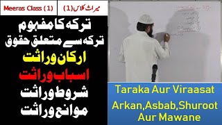 MEERAS CLASS || Part 1|| {Taraka . Viraasat Ke Arkan , Asbab , Shuroot Aur Mawane }.#kifayatullah