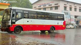 😍MSRTC😍चिंब पावसात आपले कर्तव्य निभावताना लाडकी लालपरी🔥Sangli-Phaltan🔥#msrtc #laalpari #st #sangli