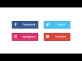 3D Social Media Buttons using only HTML & CSS