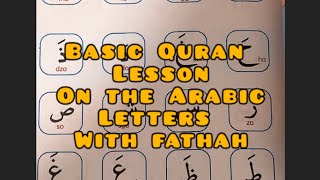 Basic Quran lesson for beginners: Easy way to learn the Arabic letters with Fatha