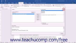 Word 2016 Tutorial Managing Sources Microsoft Training