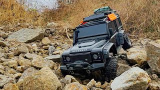 Conquering the Rocks TRX4 RC Land Rover Defender in Action #trx4 #offroad #rccar #automobile #SLRC