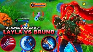 LAYLA VS BRUNO IN MYTHICAL GLORY🔥(Who Will Win?!😱) | BEST BUILD LAYLA 2024 - MLBB