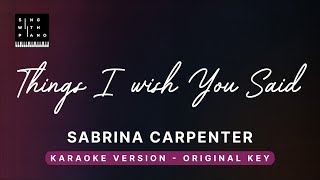 Download Things I wish you said - Sabrina Carpenter (Original Key Karaoke) - Piano Instrumental Cover, Lyrics mp3