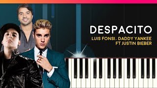"Despacito" - Louis Fonsi Daddy Yankee Justin Bieber Piano Tutorial - Chords  Cover