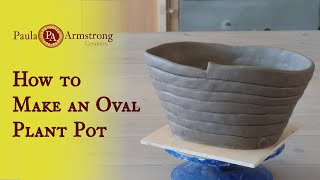 How to make a cute oval plant pot from flat coils of clay