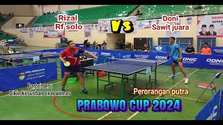 SERU, KEJUARAAN TENIS MEJA  PRABOWO CUP 2024, RIZAL RF SOLO VS DONI EX TIMNAS #TENISMEJA