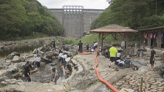 湯原温泉で毎年恒例の大掃除　3年ぶりのイベント開催で客足の回復に期待　岡山・真庭市