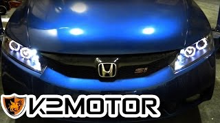 K2 MOTOR INSTALLATION VIDEO: 2006-11 HONDA CIVIC 4 DOOR PROJECTOR HEADLIGHTS