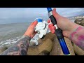 braving the chaos jackstones sea fishing aberavon s wales in crazy conditions 4k drone steel works