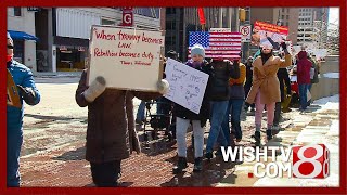 Protestors at Indiana Statehouse for 50501 movement oppose Trump’s actions