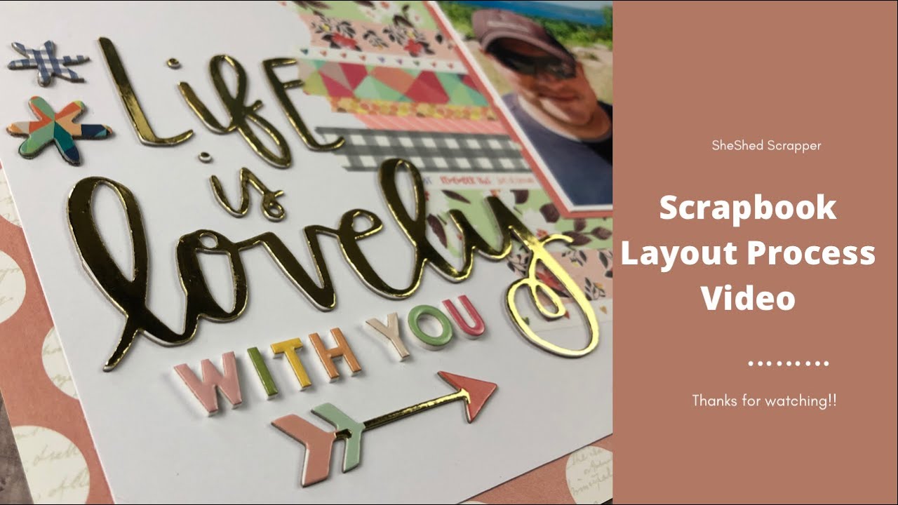 Scrapbook Layout Process Video Using Washi Tape And Large Title - YouTube