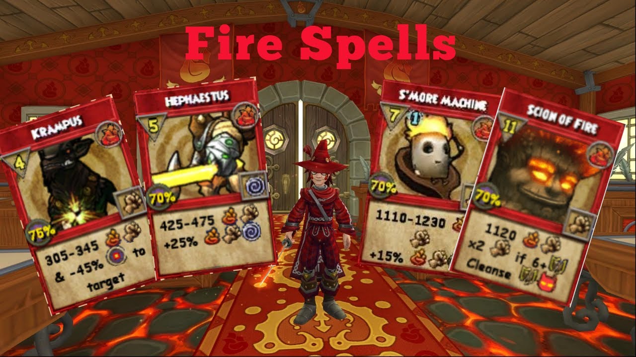 Wizard101 All Fire Spells Level 1 160 2023 Youtube