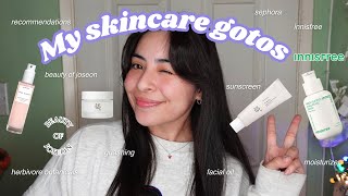 My goto skincare products 💗🫧🎀 | sensitive skin, products that work for me, & my recommendations!!