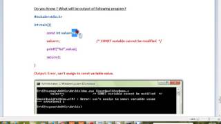 C PROGRAM TUTORIAL CONSTANT QUALIFIER DEMO