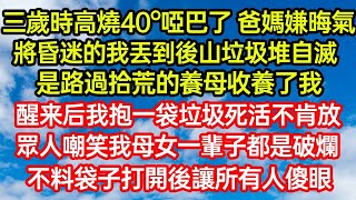 三歲時高燒40度啞巴了爸媽嫌晦氣，將昏迷的我丟到後山垃圾堆自滅，是路過拾荒的養母收養了我，醒来后我抱一袋垃圾死活不肯放，眾人嘲笑我母女一輩子都是破爛，不料袋子打開後讓所有人傻眼