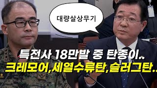 윤석열 내란 국정조사 특전사령관. 대량살상무기 크레모어 세열수류탄 슬러그탄.. 도대체? 특전사 탄약불출이 18만발 중 탄종. 민홍철 민주당 의원. #민홍철 #내란 #윤석열