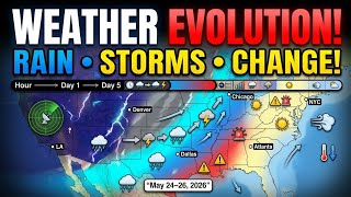 USA Weather Evolution: Hour-by-Hour & 5-Day Outlook (May 24-26) | Rain, Storms & What’s Next!