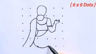 Holi special A Beautiful Traditional Girl drawing ( 6*6 ) | holi special drawing/holi drawing