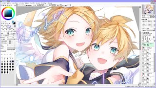 鏡音リン・レン描いてみた【イラストメイキング】