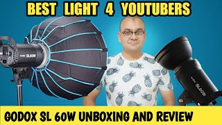 Godox SL60W Light Unboxing \u0026 Review / Light For Youtubers / Light For Youtube studio / Hindi