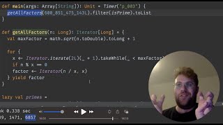 Project Euler 3: Largest Prime Factor (scala worked solution)