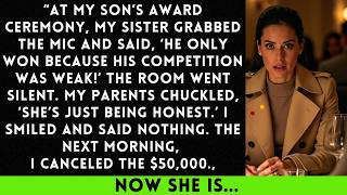 At My Sonās Award Ceremony, My Sister Grabbed the Mic and Said, āHe Only Won Because His...