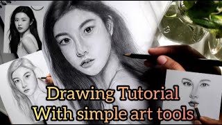 DRAWING TUTORIAL: How to Draw Portrait Sketch - Cara Menggambar Potret Wajah