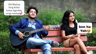 Old Mashup Legendary Hit 90s songs || Randomly Singing in Public With Cute Girl || By Mrking