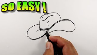 How to draw a cowboy hat easy | Simple Drawing