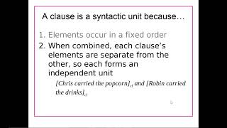 LING 101 UNM - Syntax - Clauses