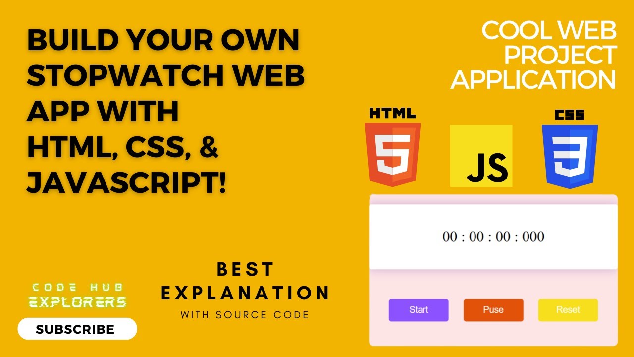 Building A Stopwatch Web Application From Scratch | HTML, CSS ...