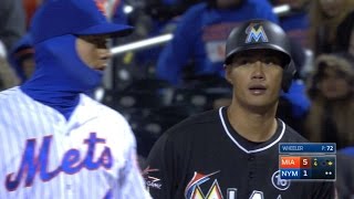 MIA@NYM: Chen tallies first career hit in Majors