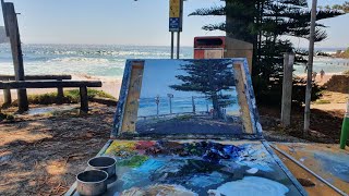 Plein air painting - Seascape Oil Painting - Art Vlog In Paradise